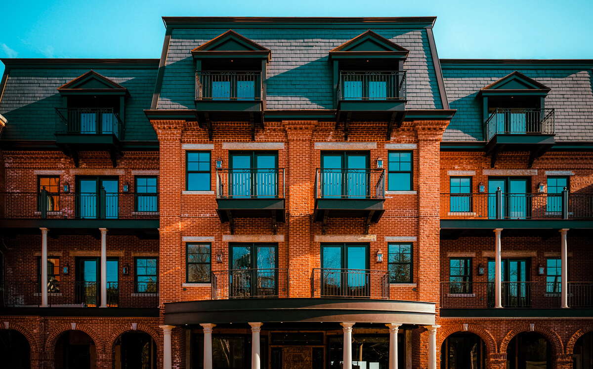 hotel building exterior (red brick)