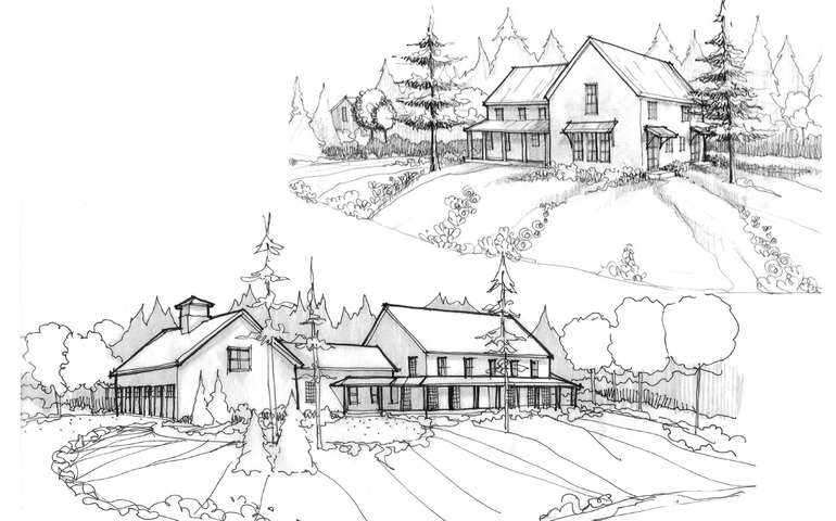 sketch of buildings