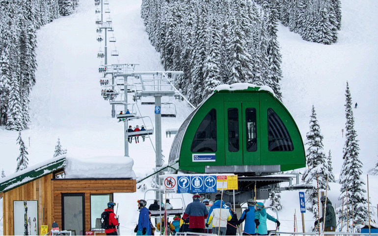 ski mountain with lifts