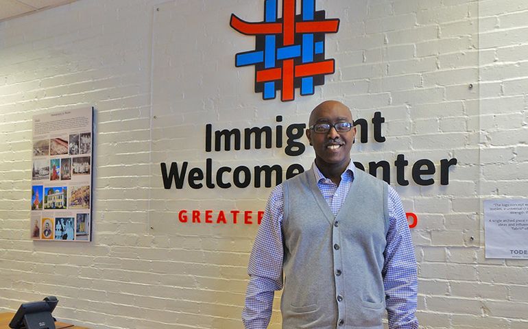 Alain Nahimana at the Greater Portland Immigrant Welcome Center