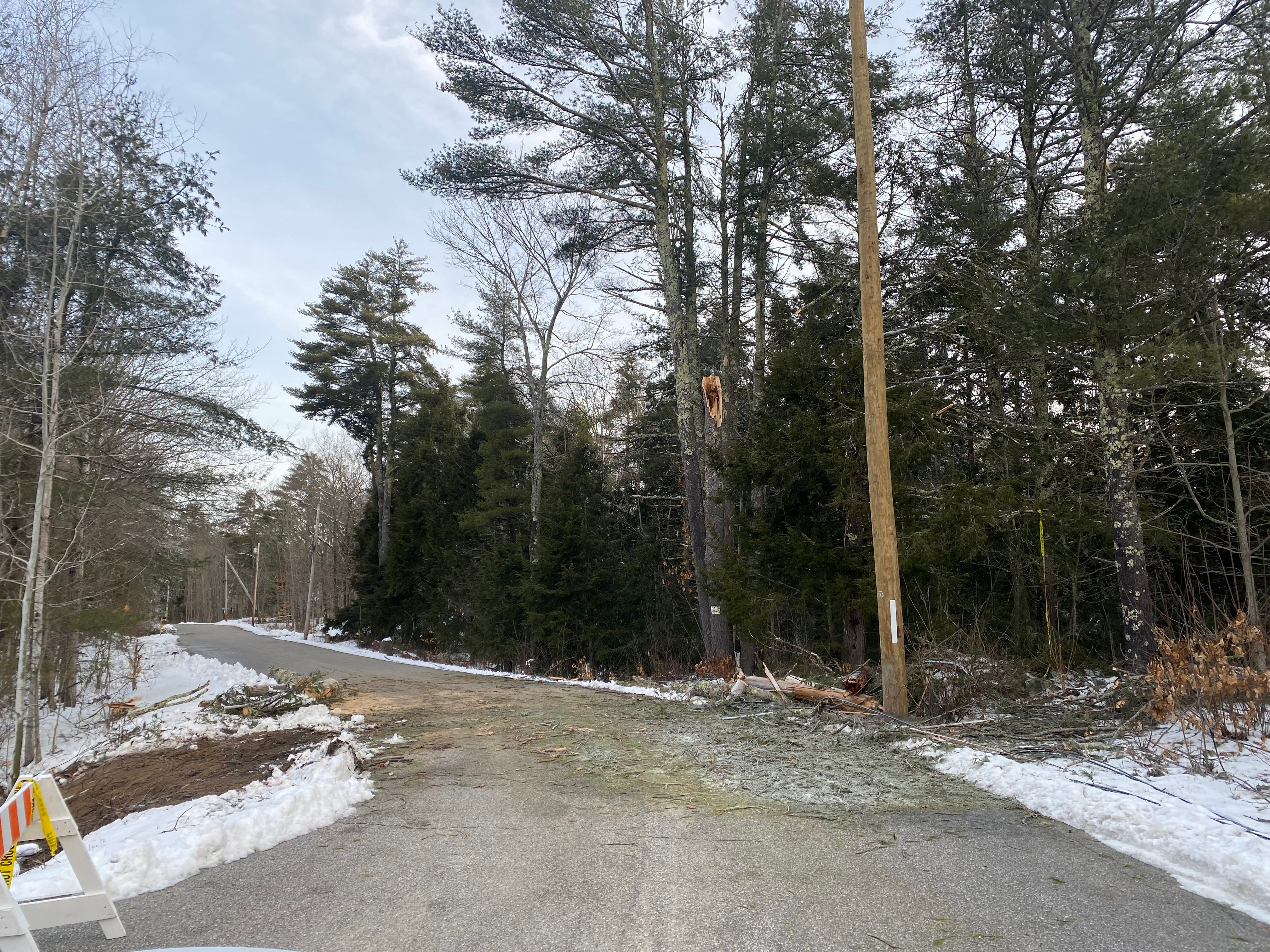 The weekend storm left many without power and knocked down trees.