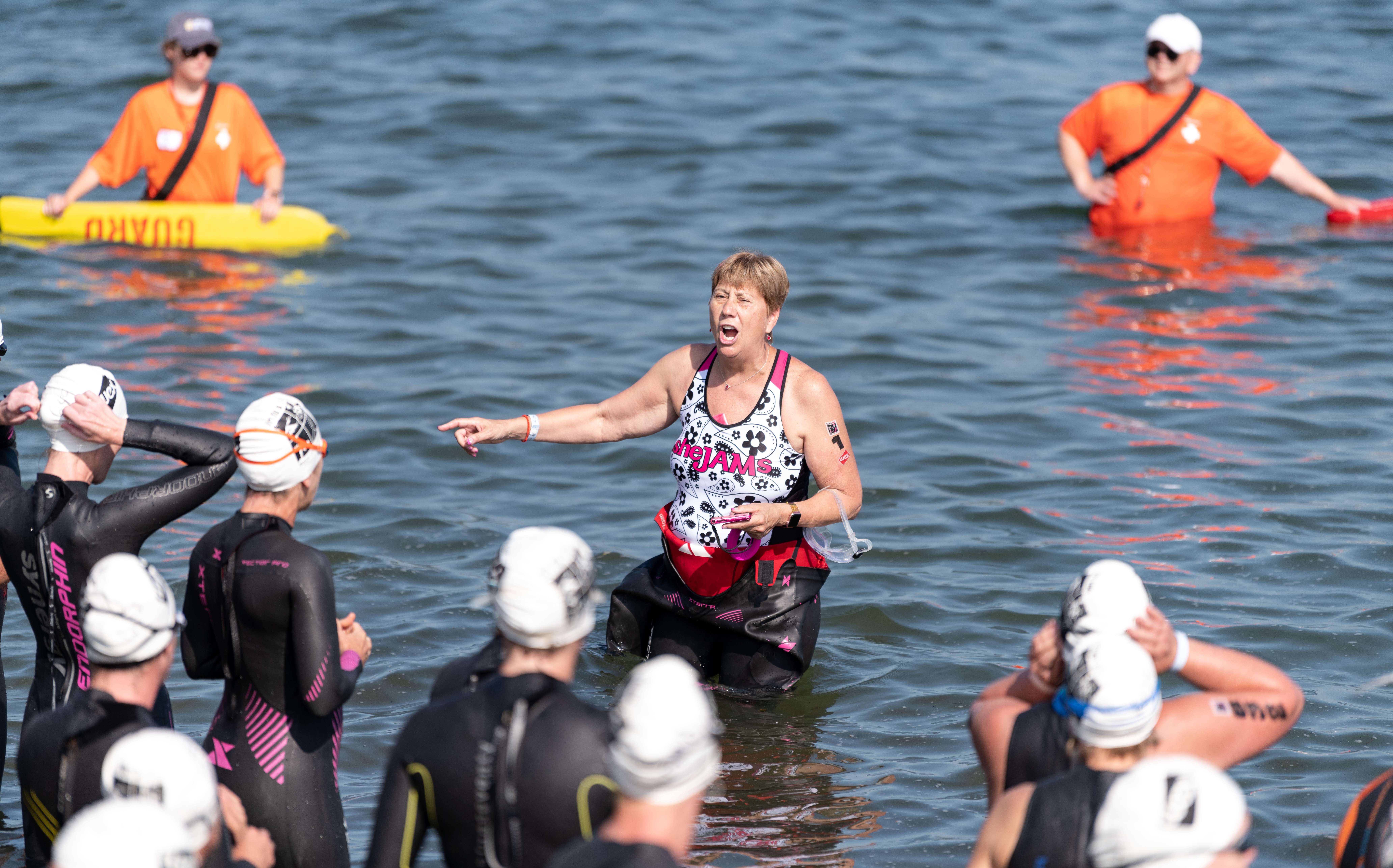 Tri for a Cure athletes in the water