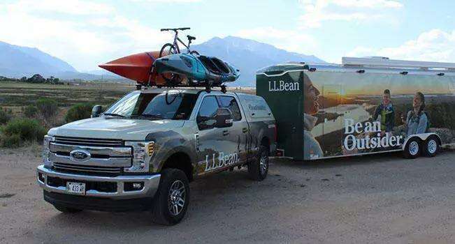 SUV and trailer with L.L.Bean logos