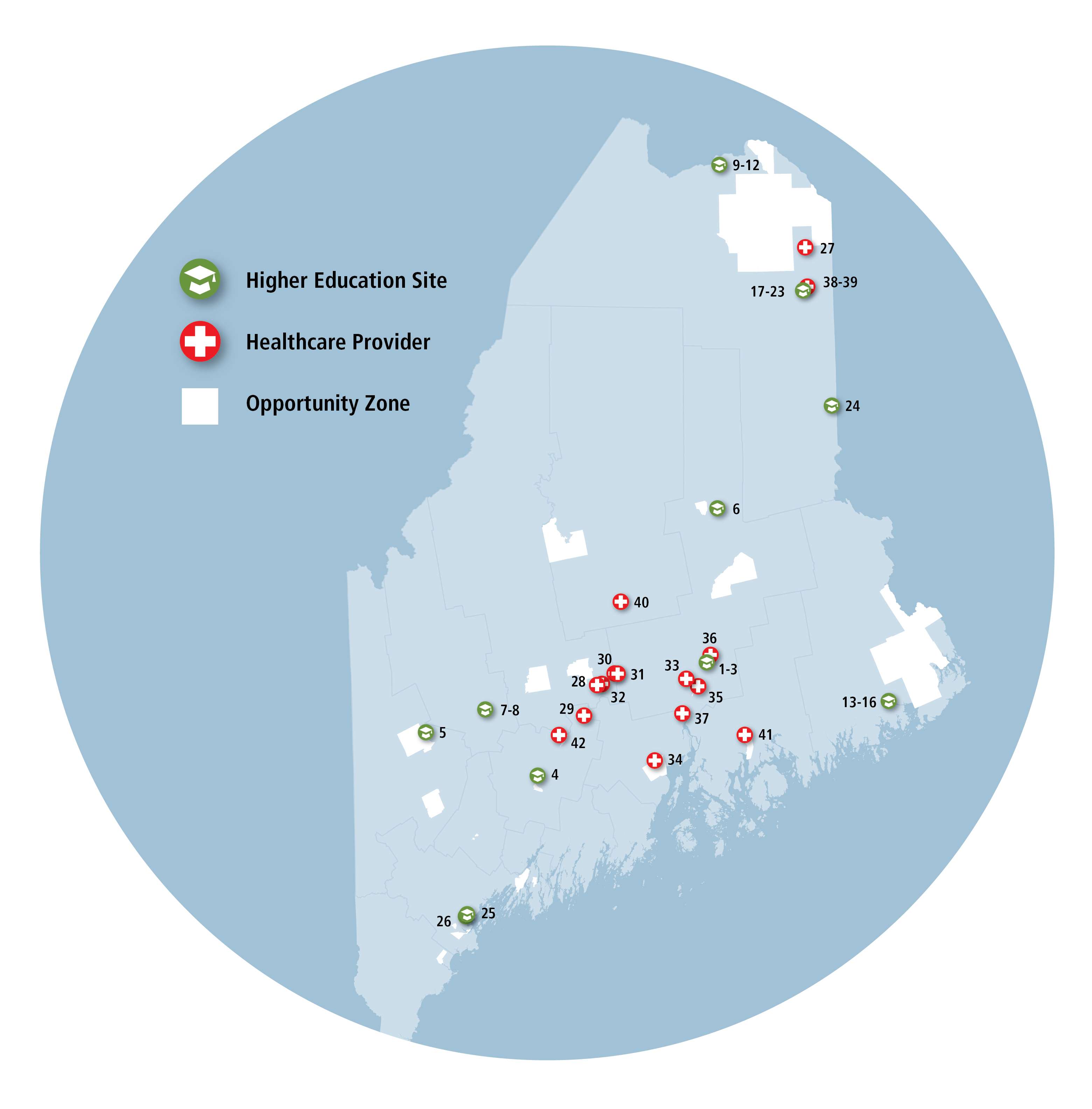 Map of investment sites