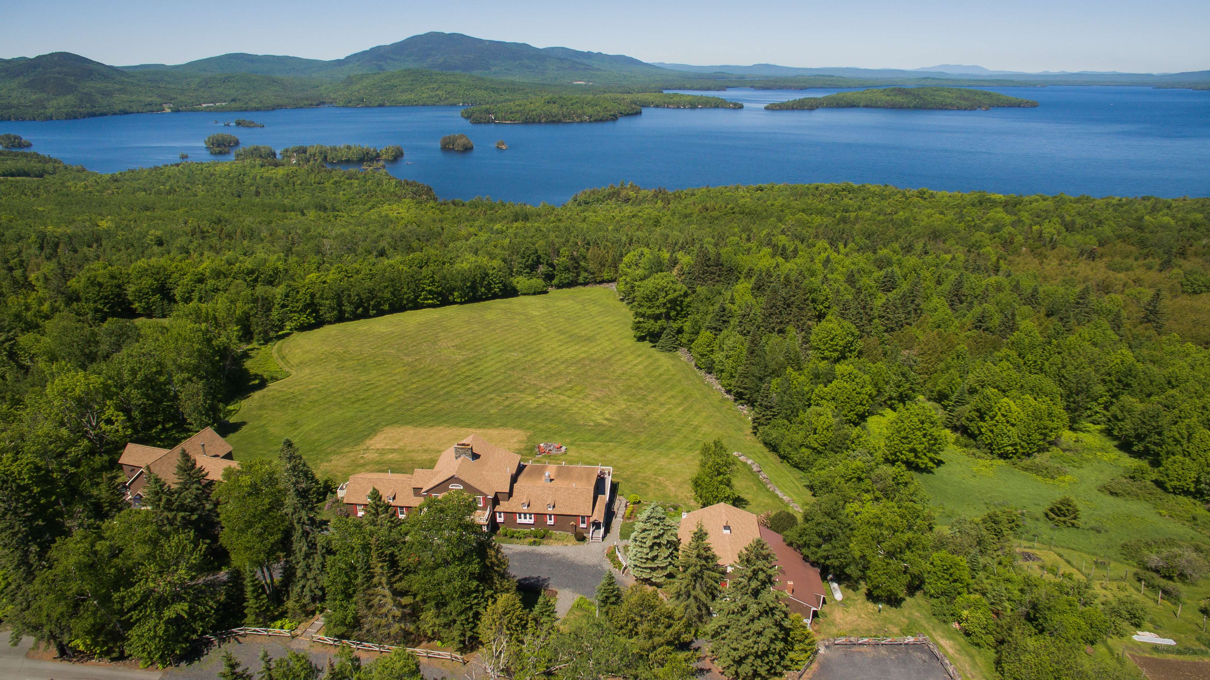 aerial lodge and lake