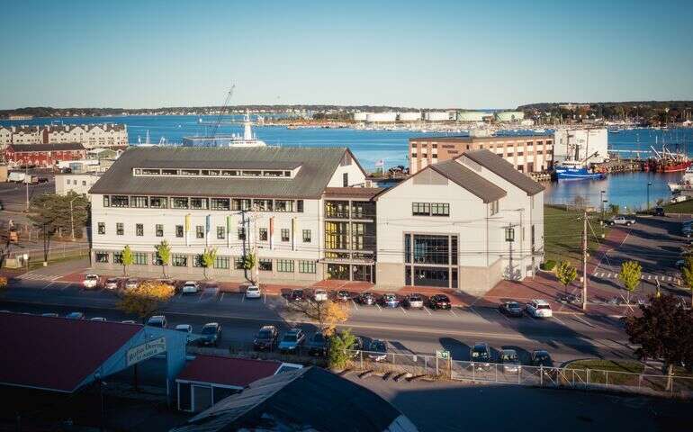 building on waterfront