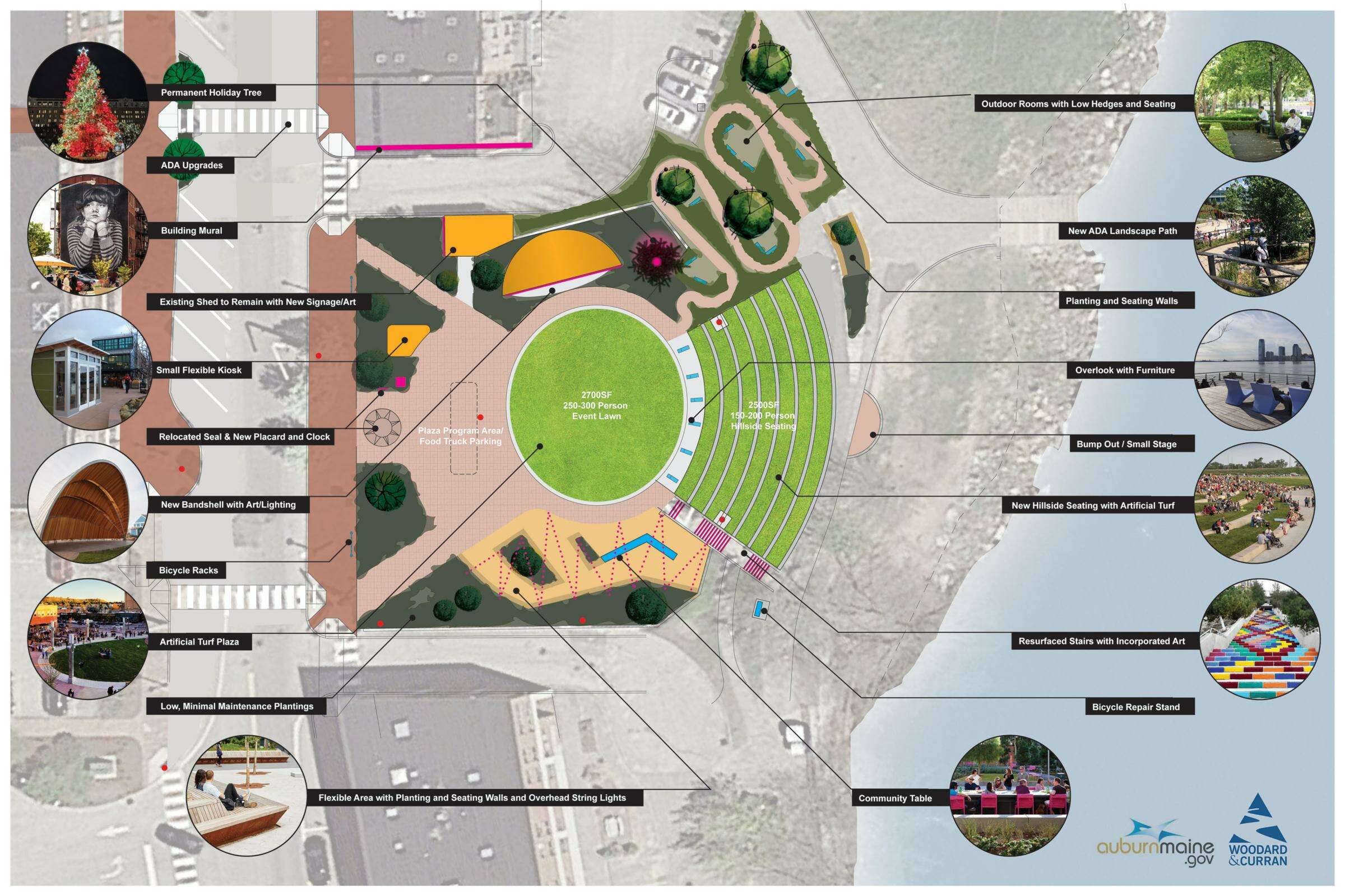 rendering of plaza