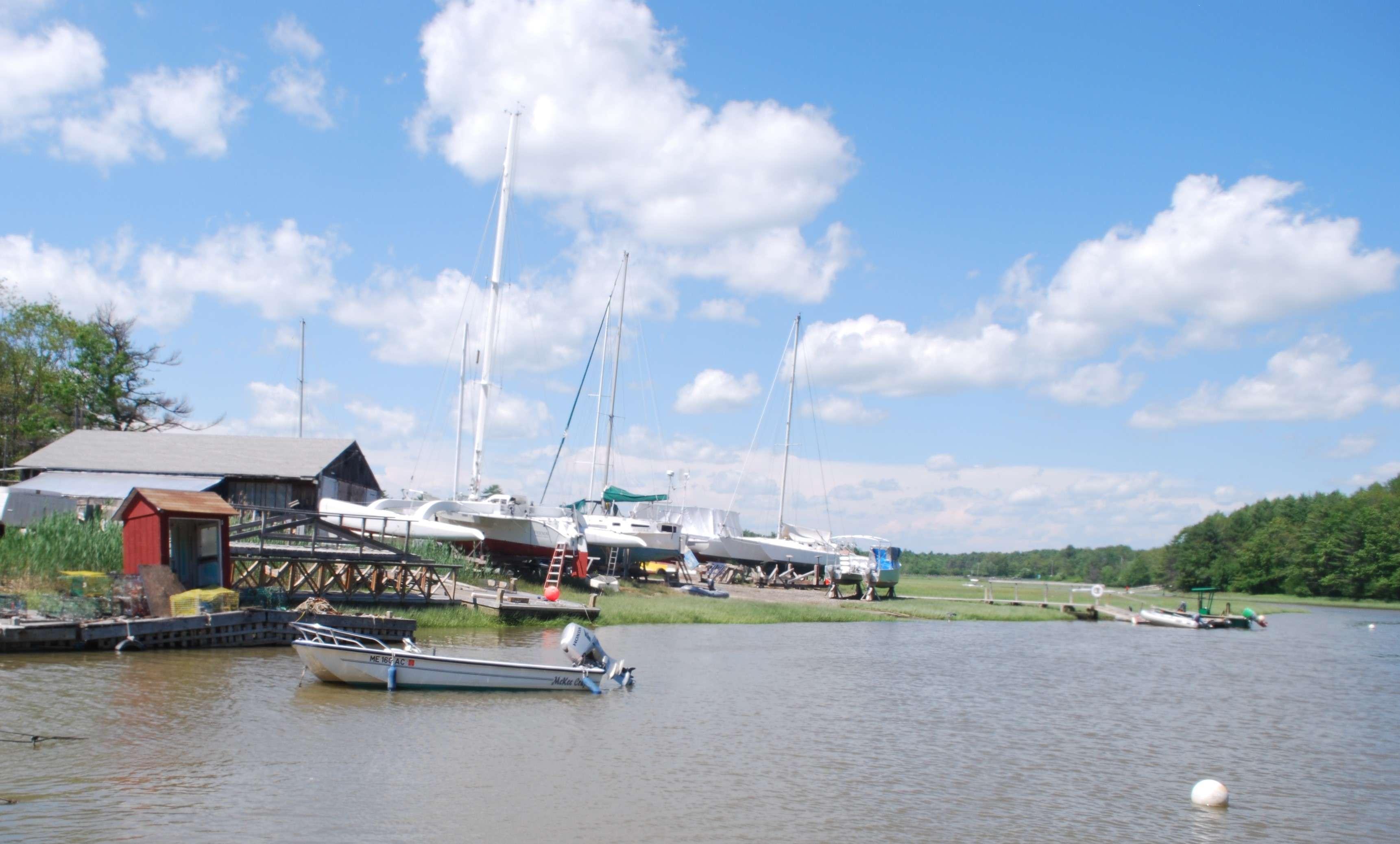 boat ramp and river