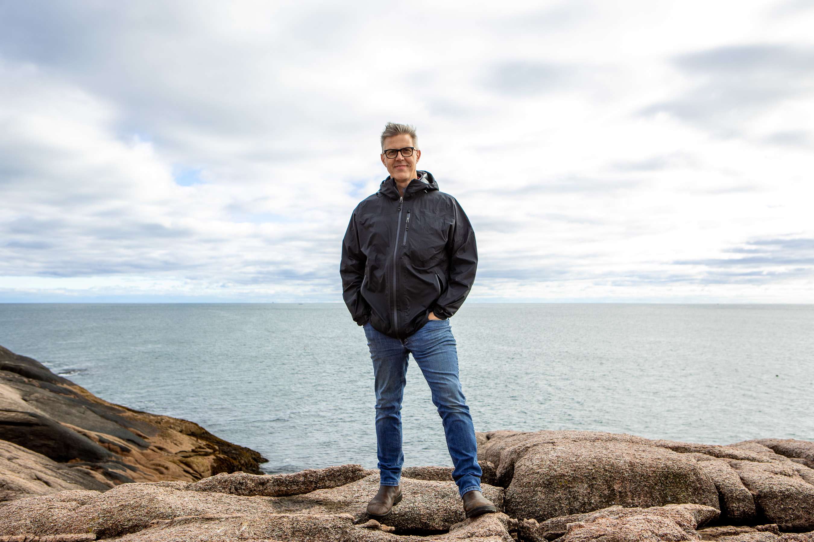 person on rocks