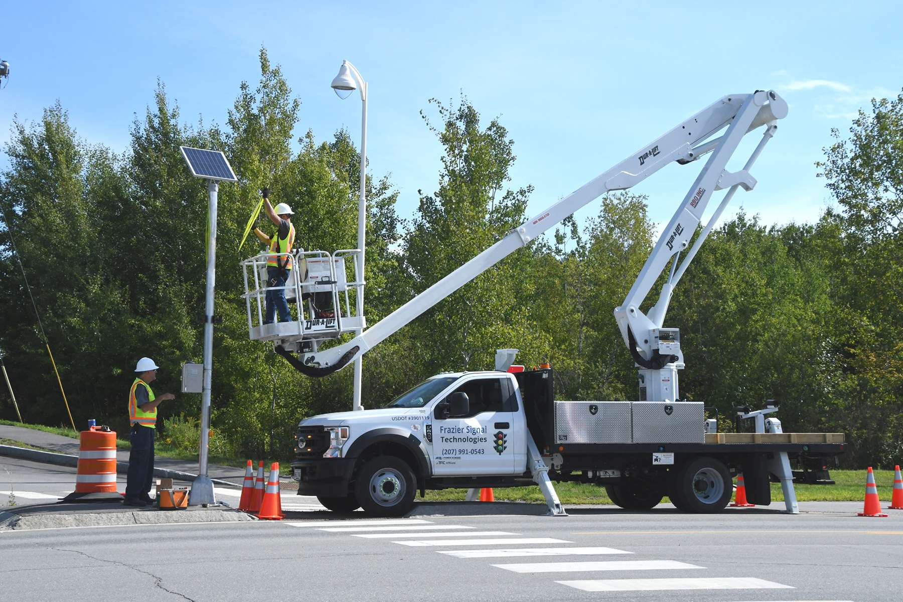 utility truck and people