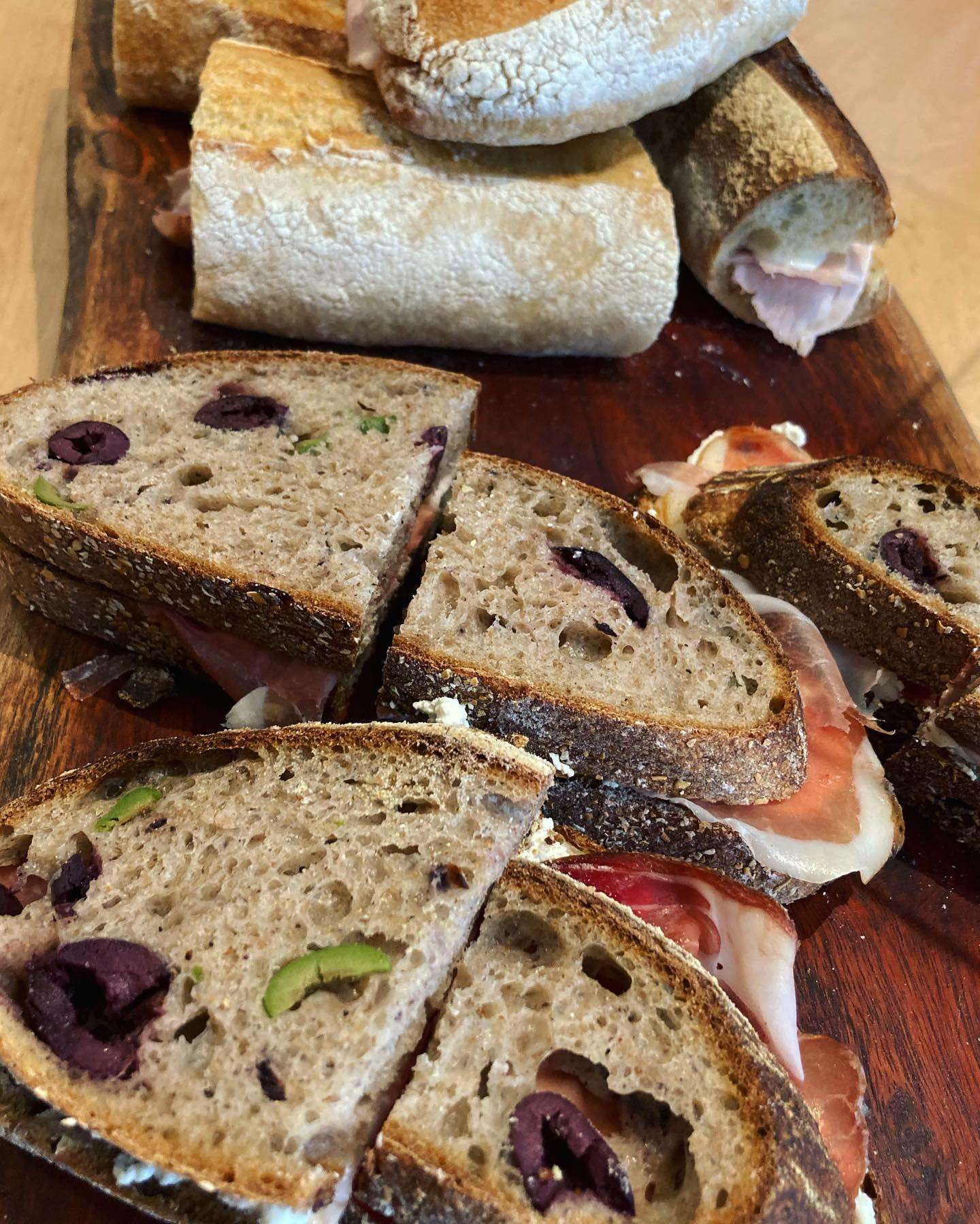 sandwiches with olives