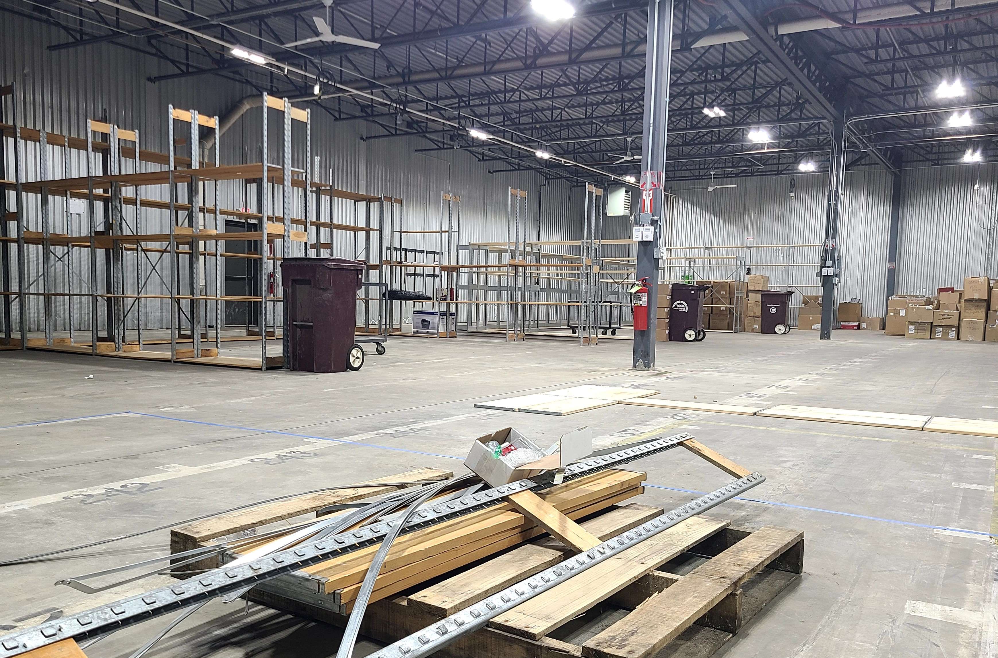 big warehouse with shelving