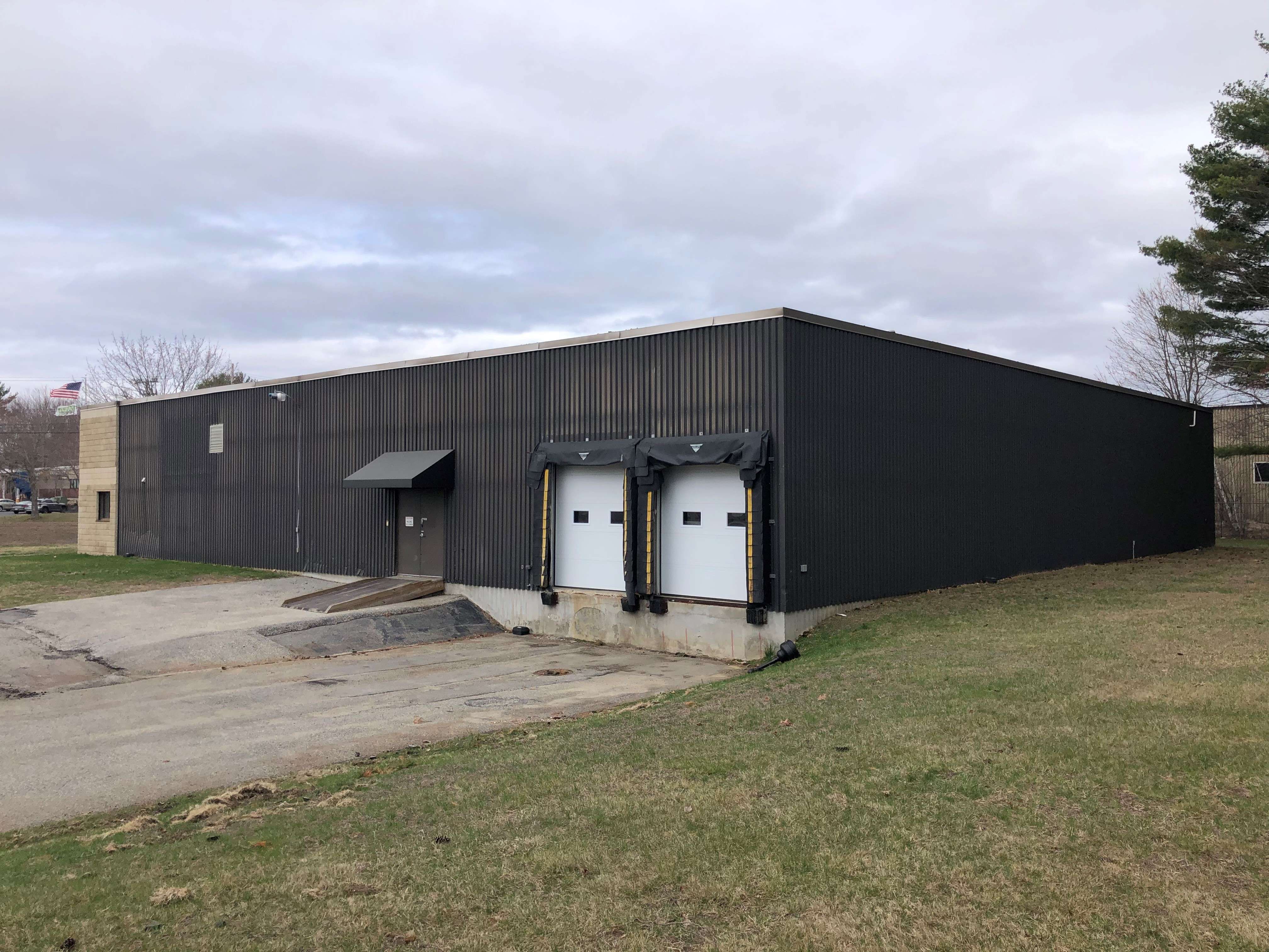 industrial building and grass