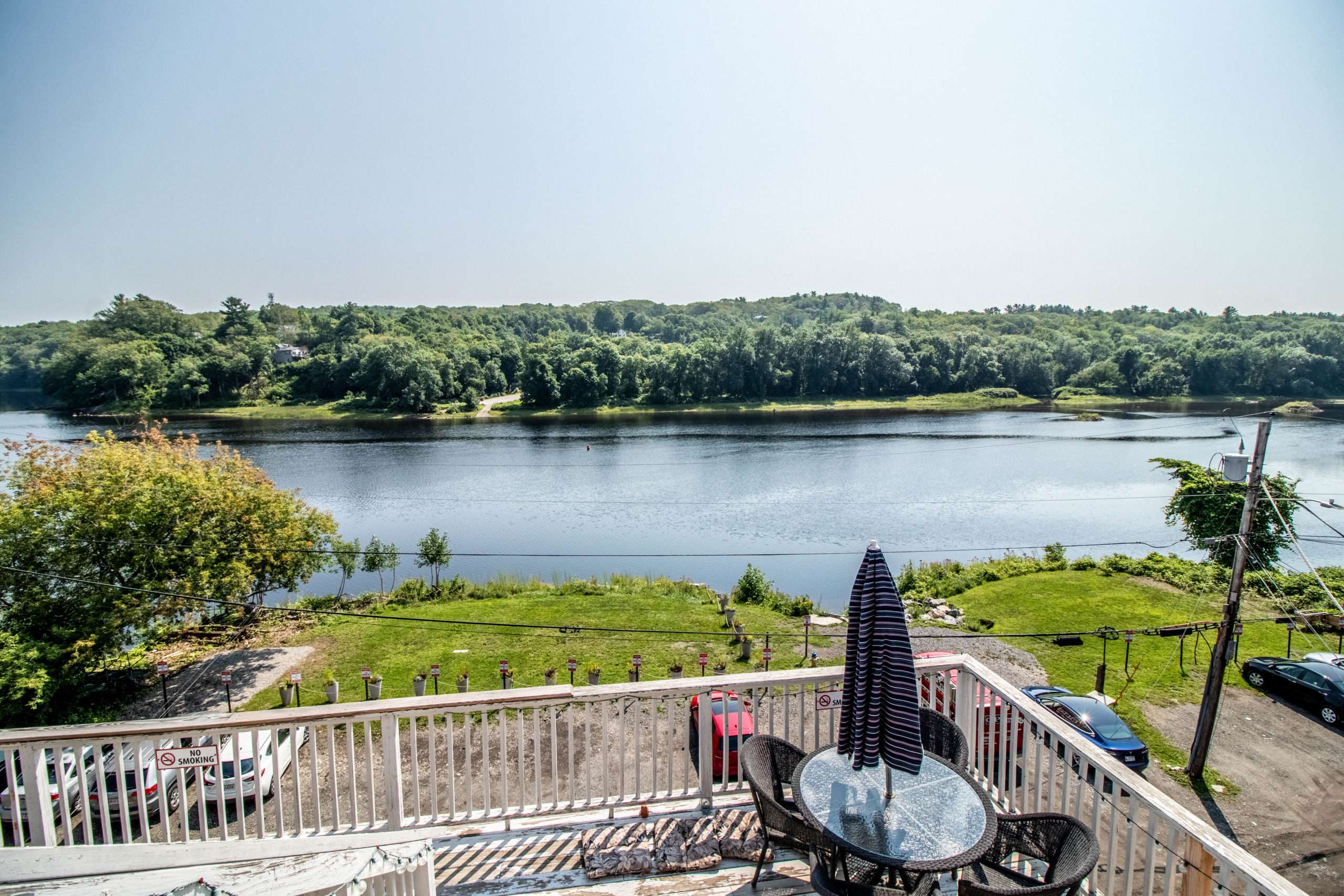 river and corner of deck