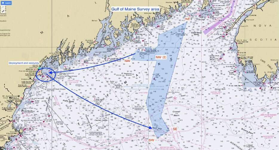 nautical chart with numbers and lines