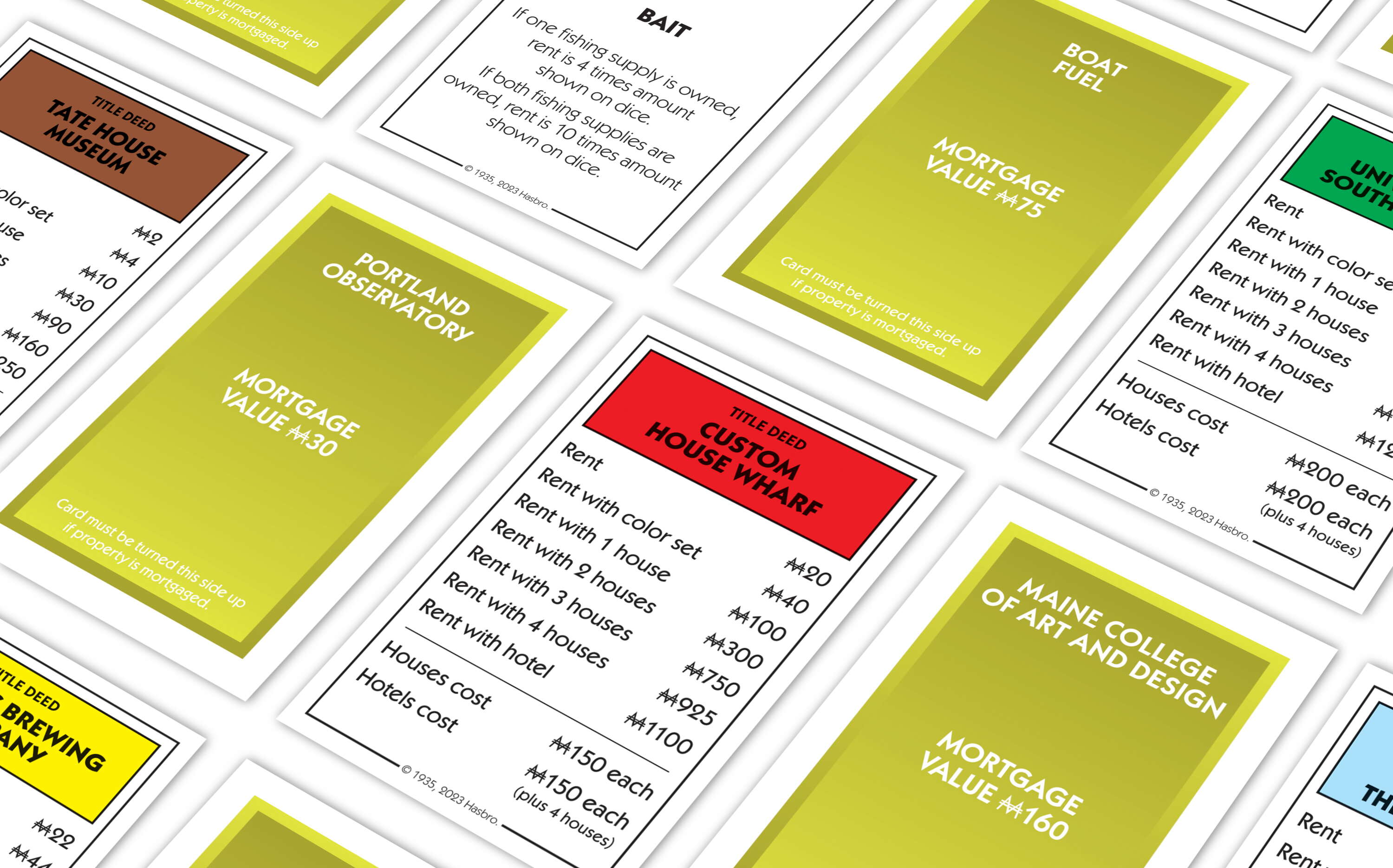 Monopoly game cards
