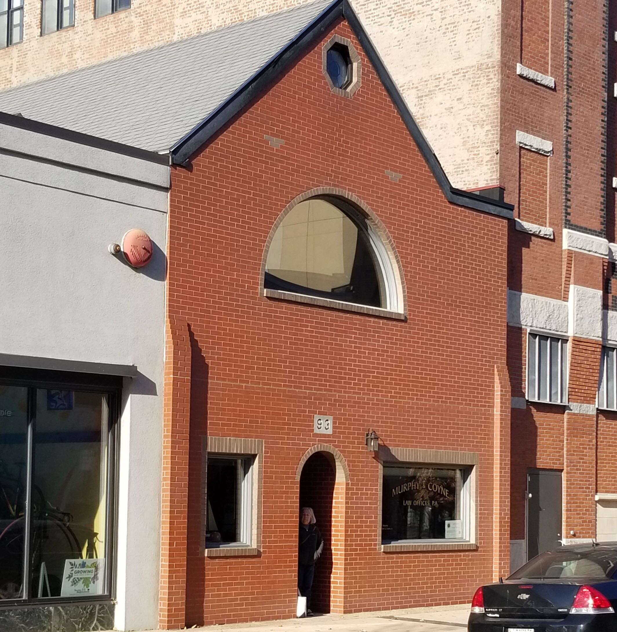 brick buliding with arched window