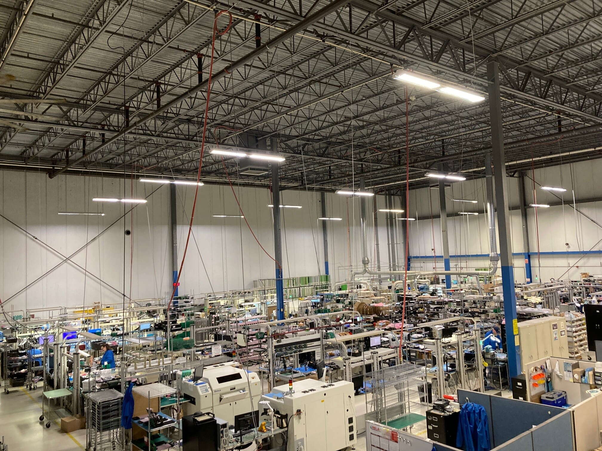 industrial space with high ceilings and lots of machines