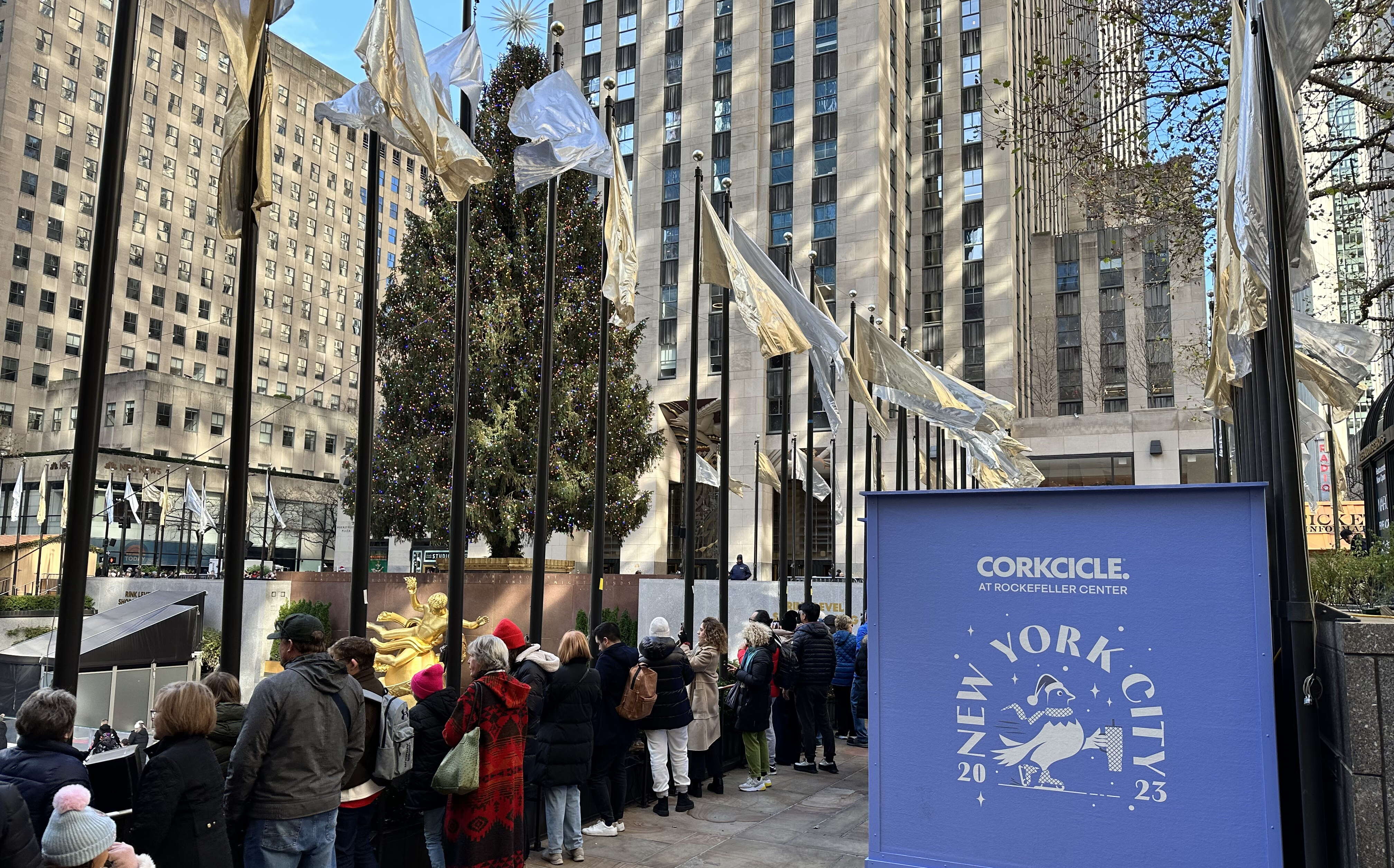 Rockefeller Center tree and pop up display 