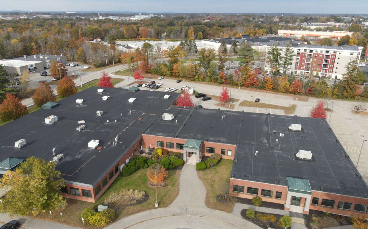 aerial of low building