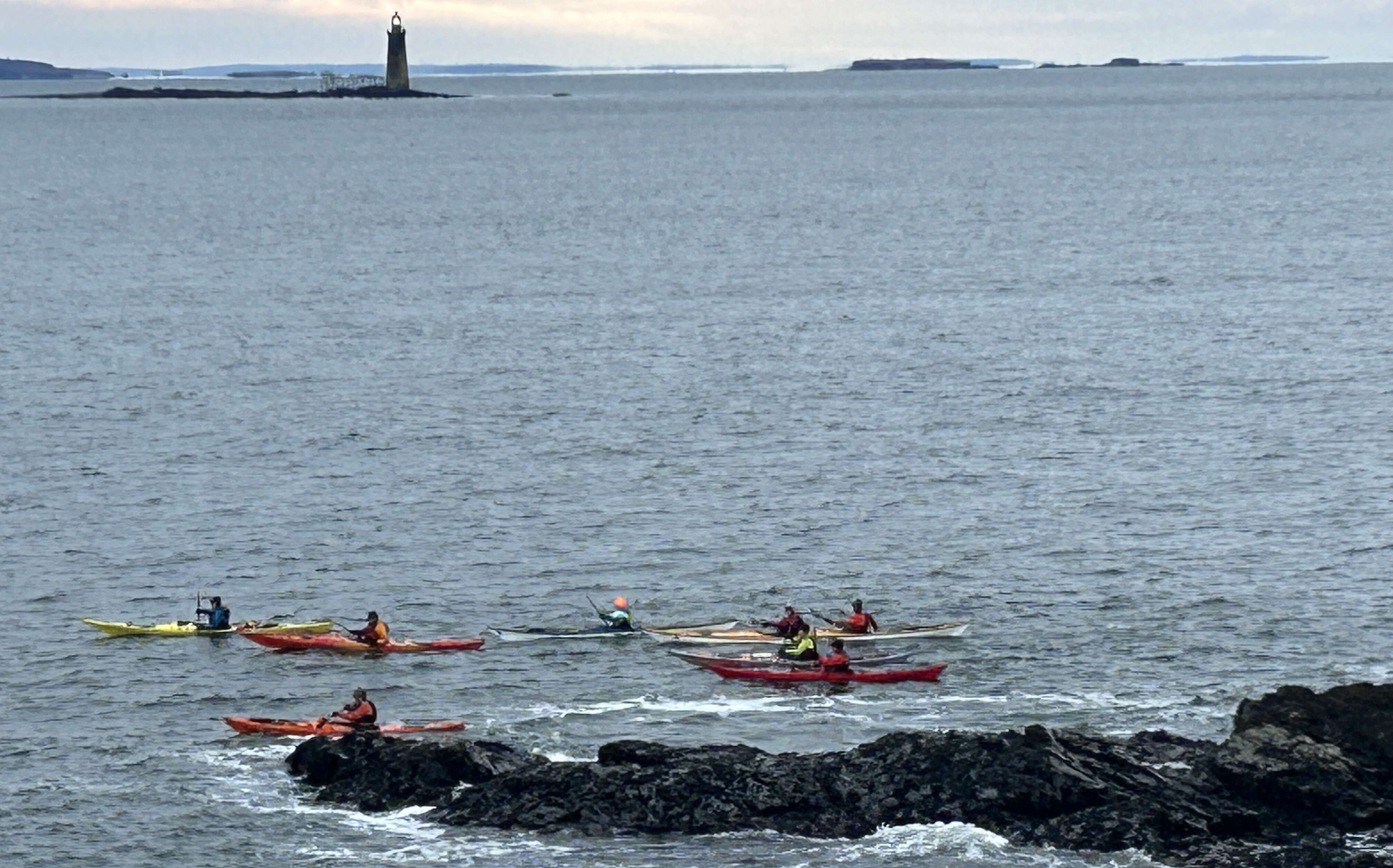 kayakers on the ocean 