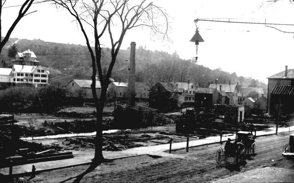 black and white image of vacant lots