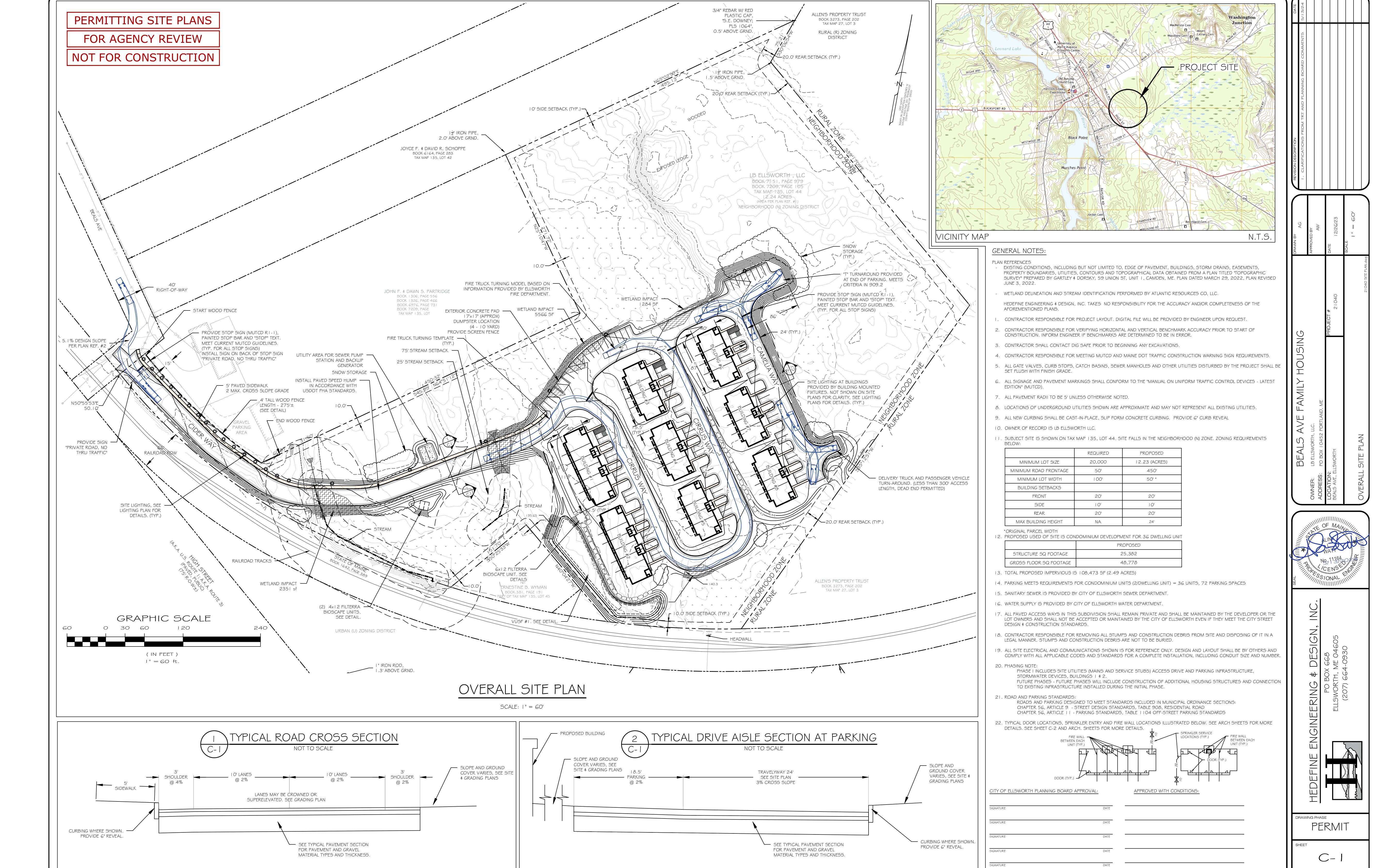 A line drawing of a housing development.