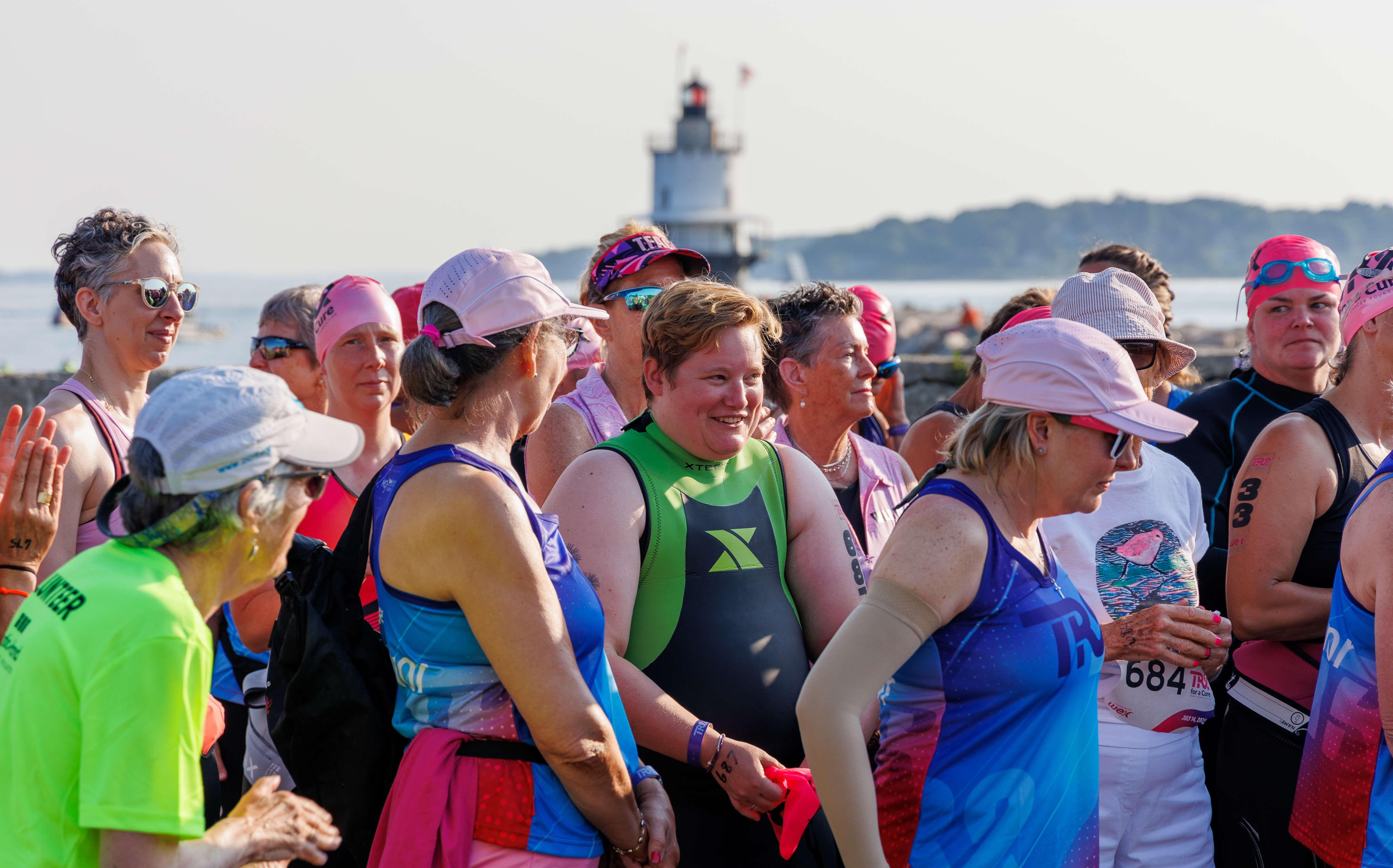 Triathletes in Maine Cancer Foundation's Tri for a Cure fundraiser.