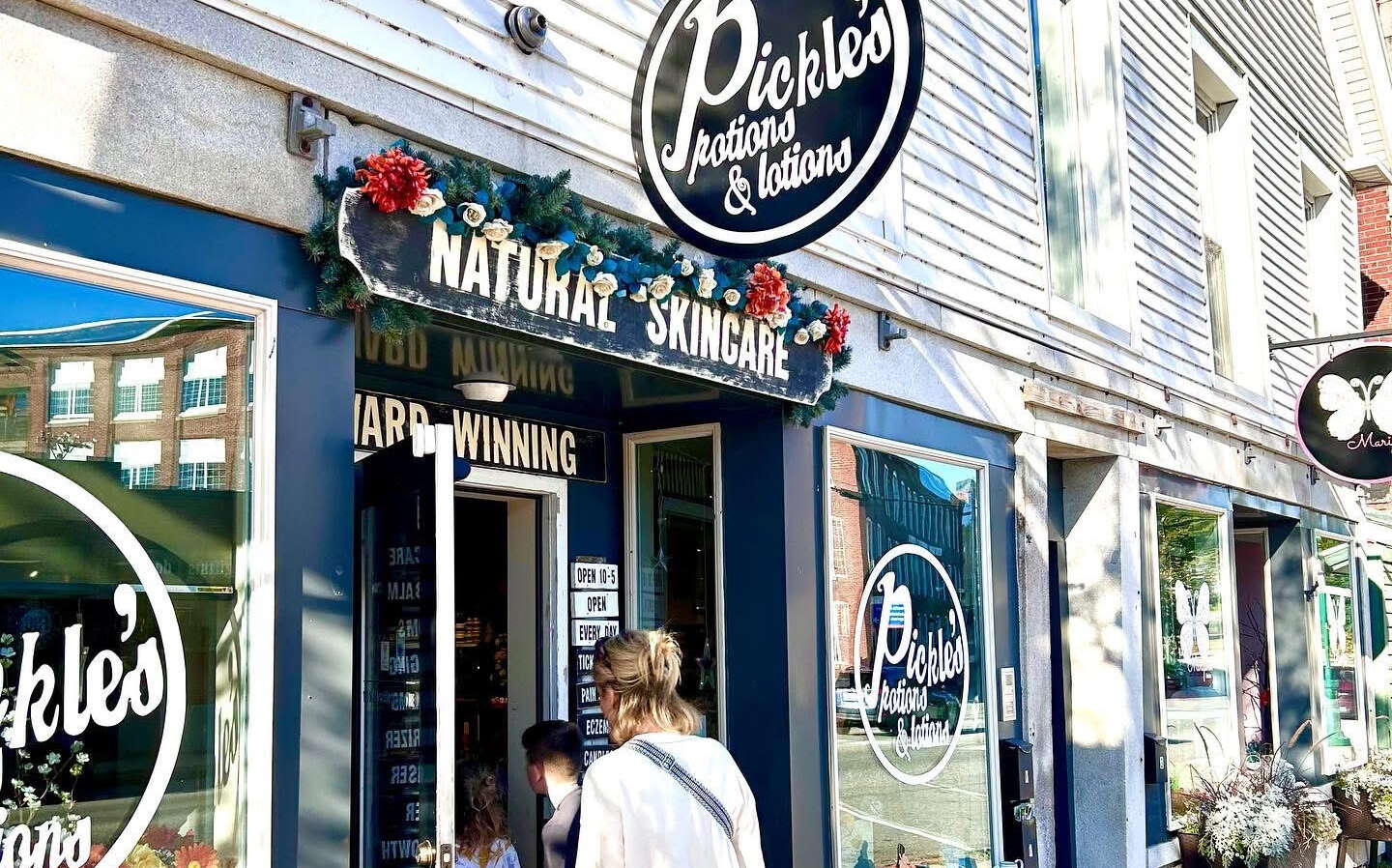 The outside of a shop.