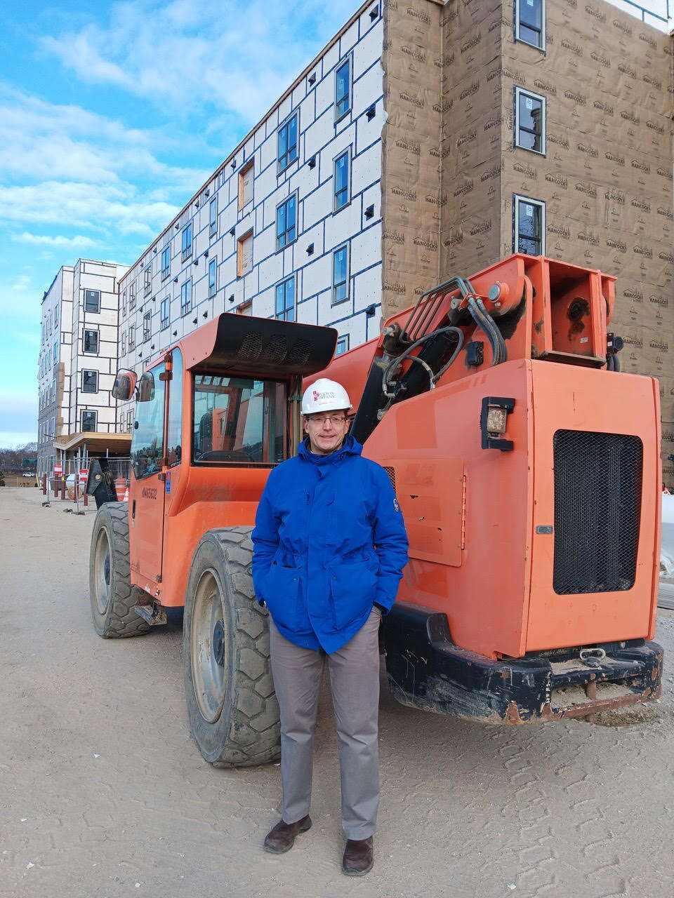 Nathan Stanton at a construction site.