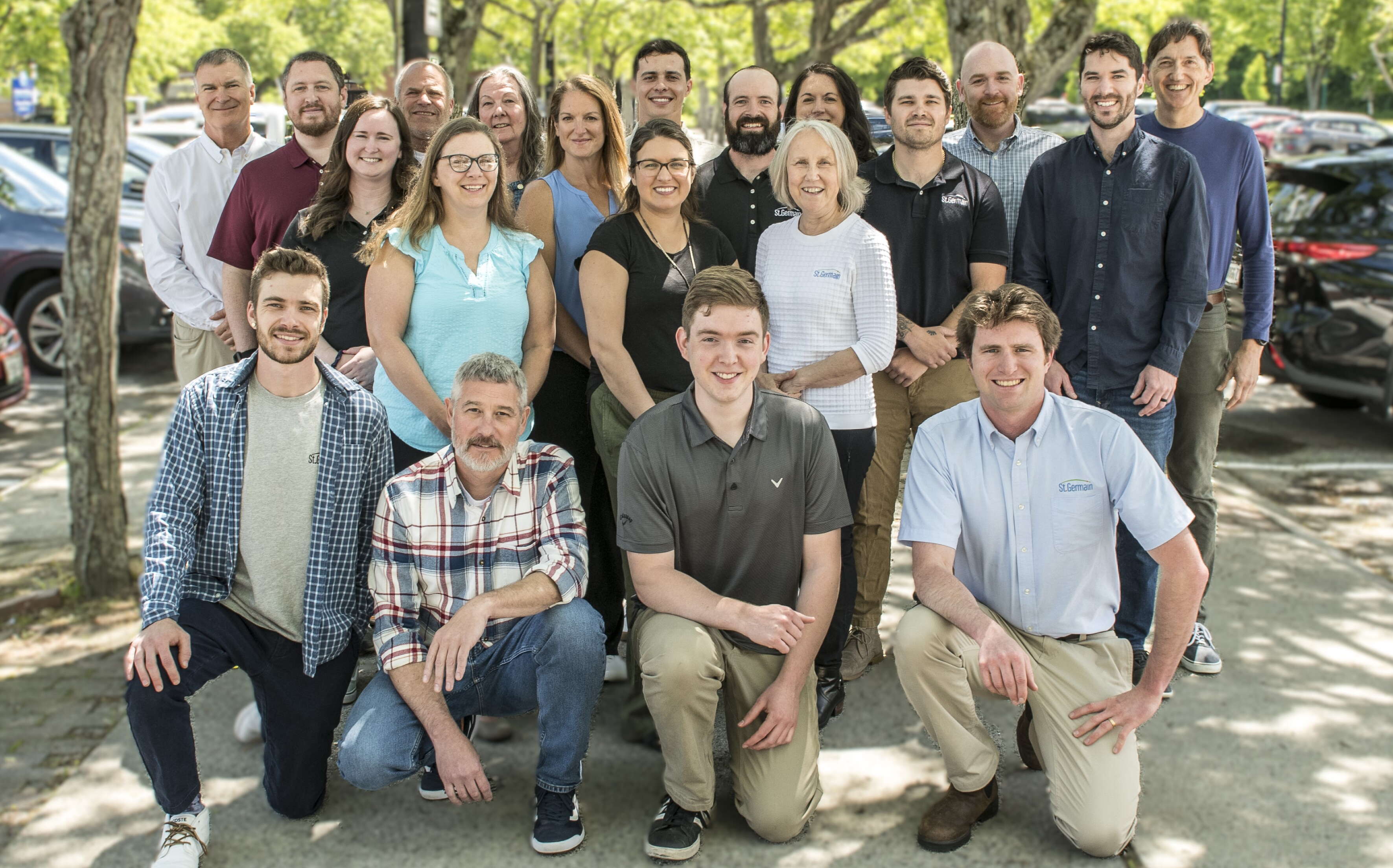 People pose for a group photo.