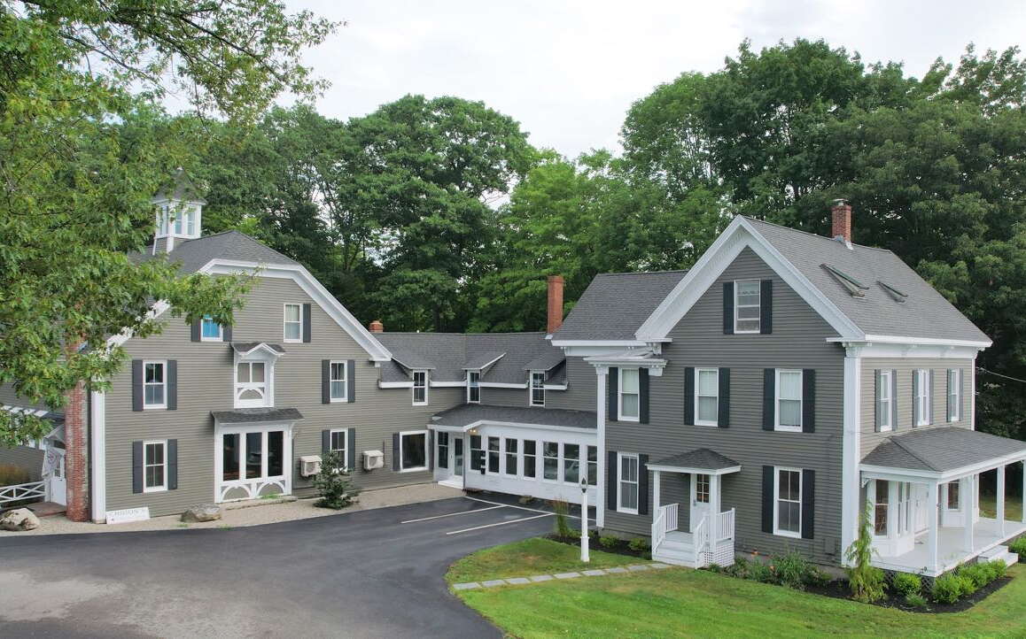 An exterior view of a house-like structure.