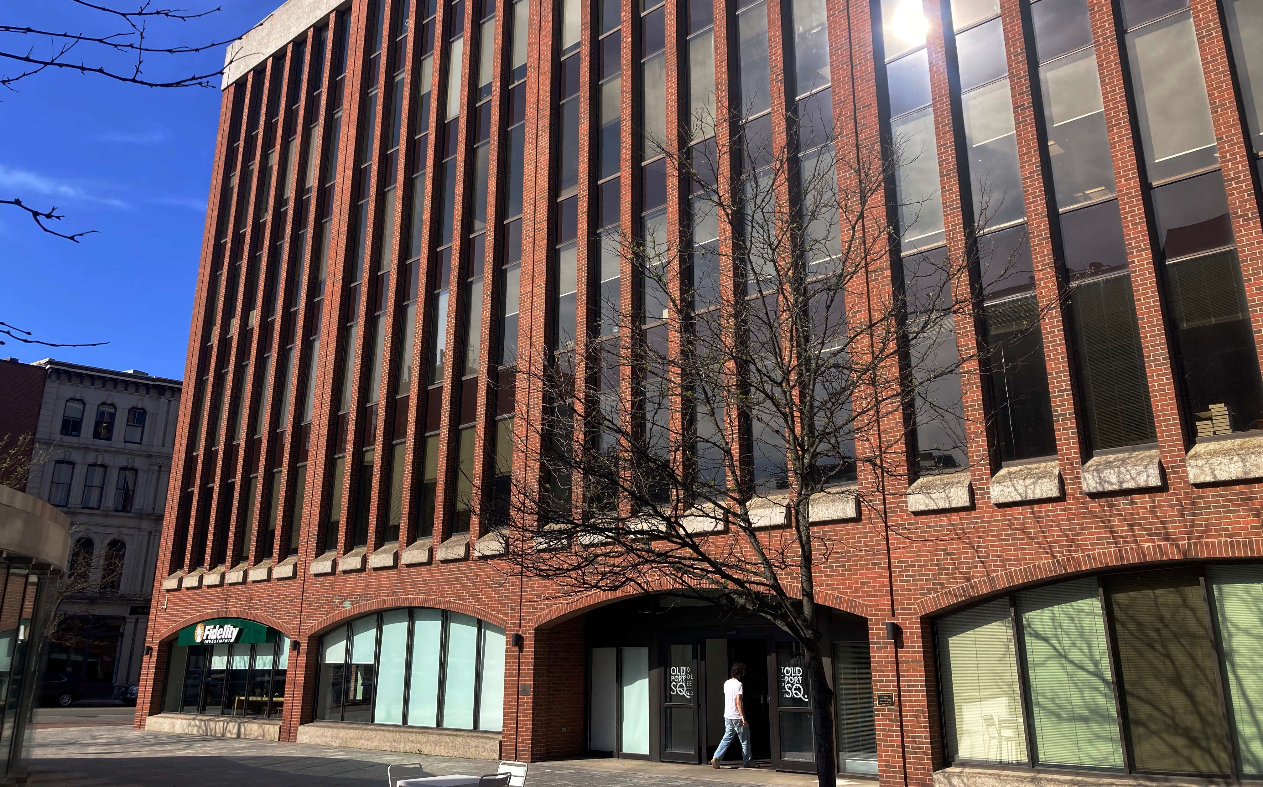 The exterior of a brick building.