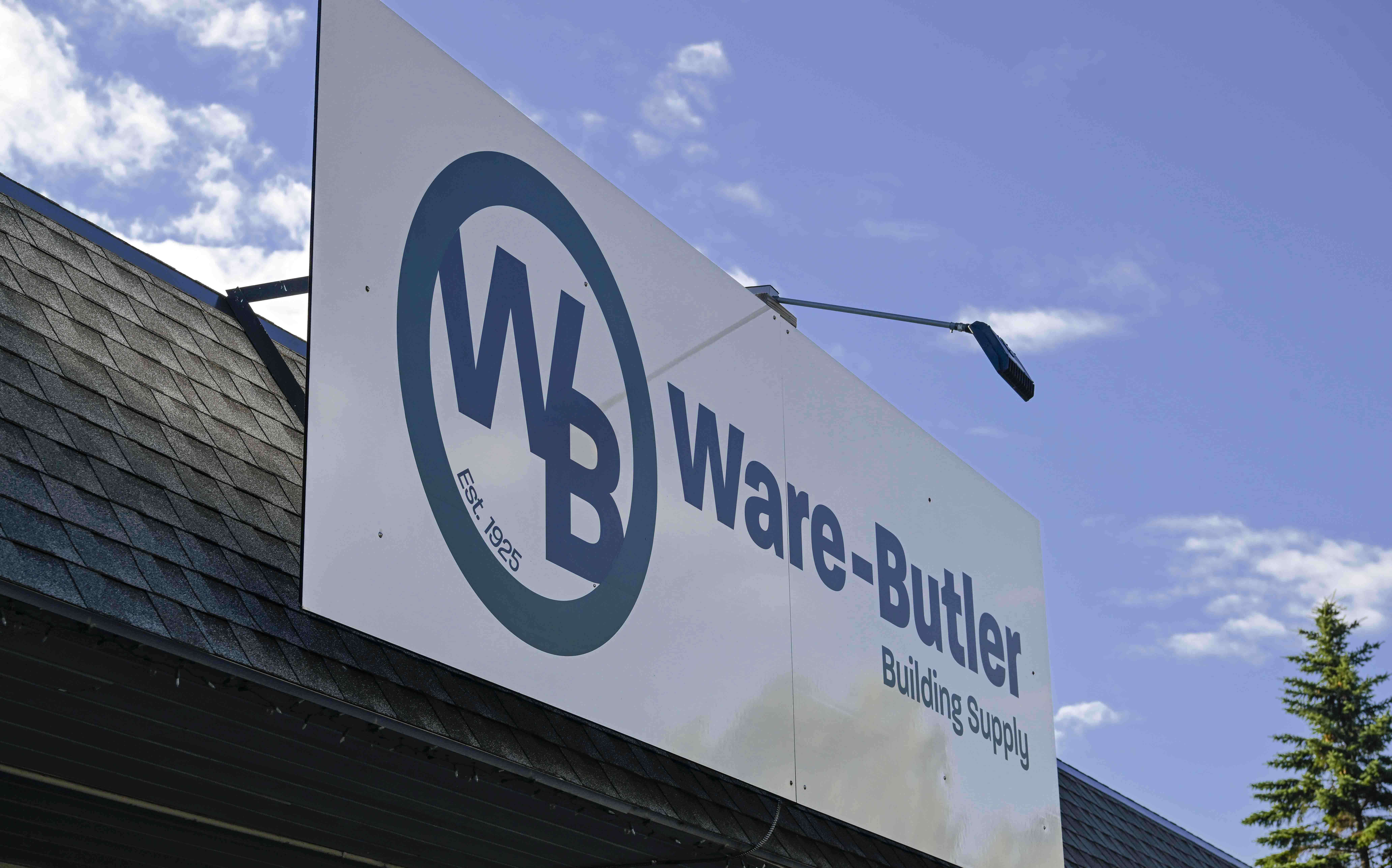 Ware-Butler store sign in Greenville