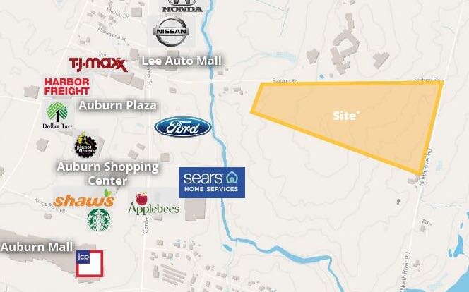 A grahpic shows stores and yellow blocking.