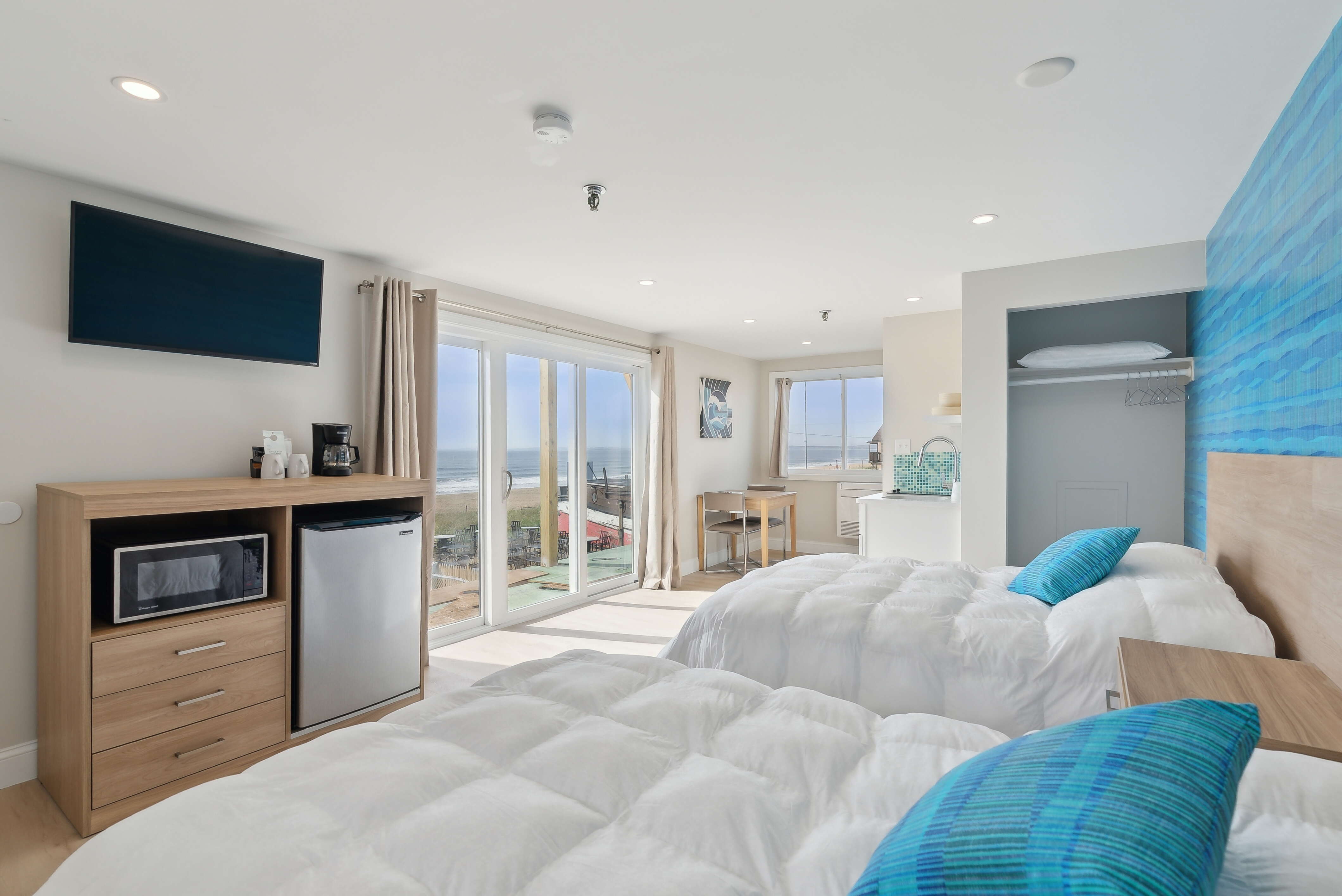 a renovated motel room at The Voyager