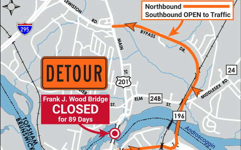 Bridge detour map 