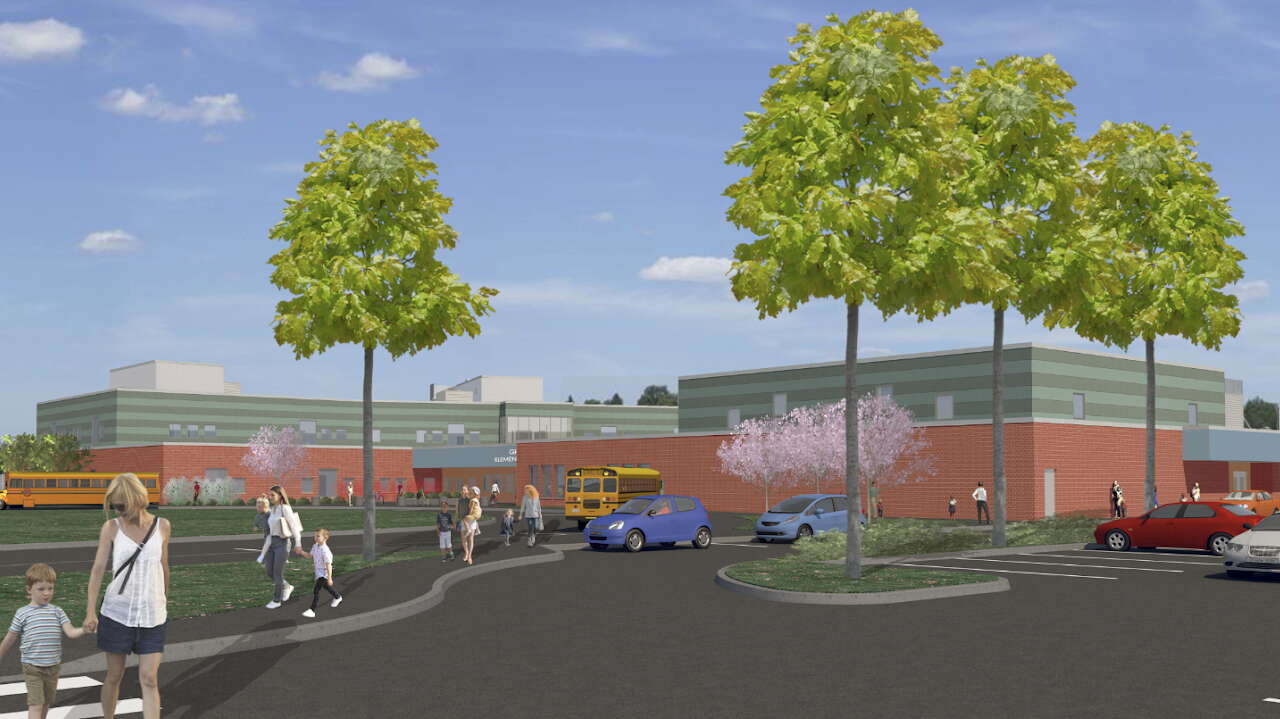 rendering of a new school to be built in Cumberland.
