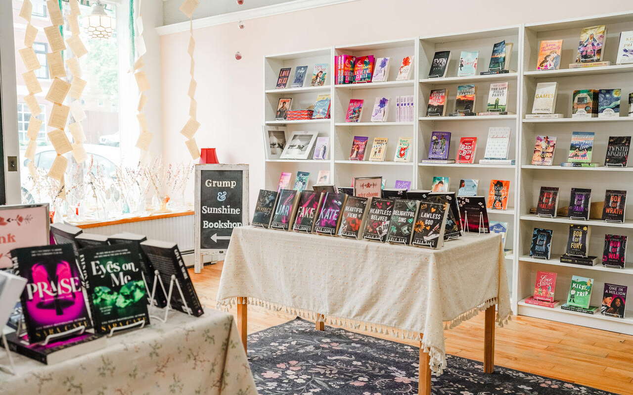 interior of Grump & Sunshine bookstore in Belfast 
