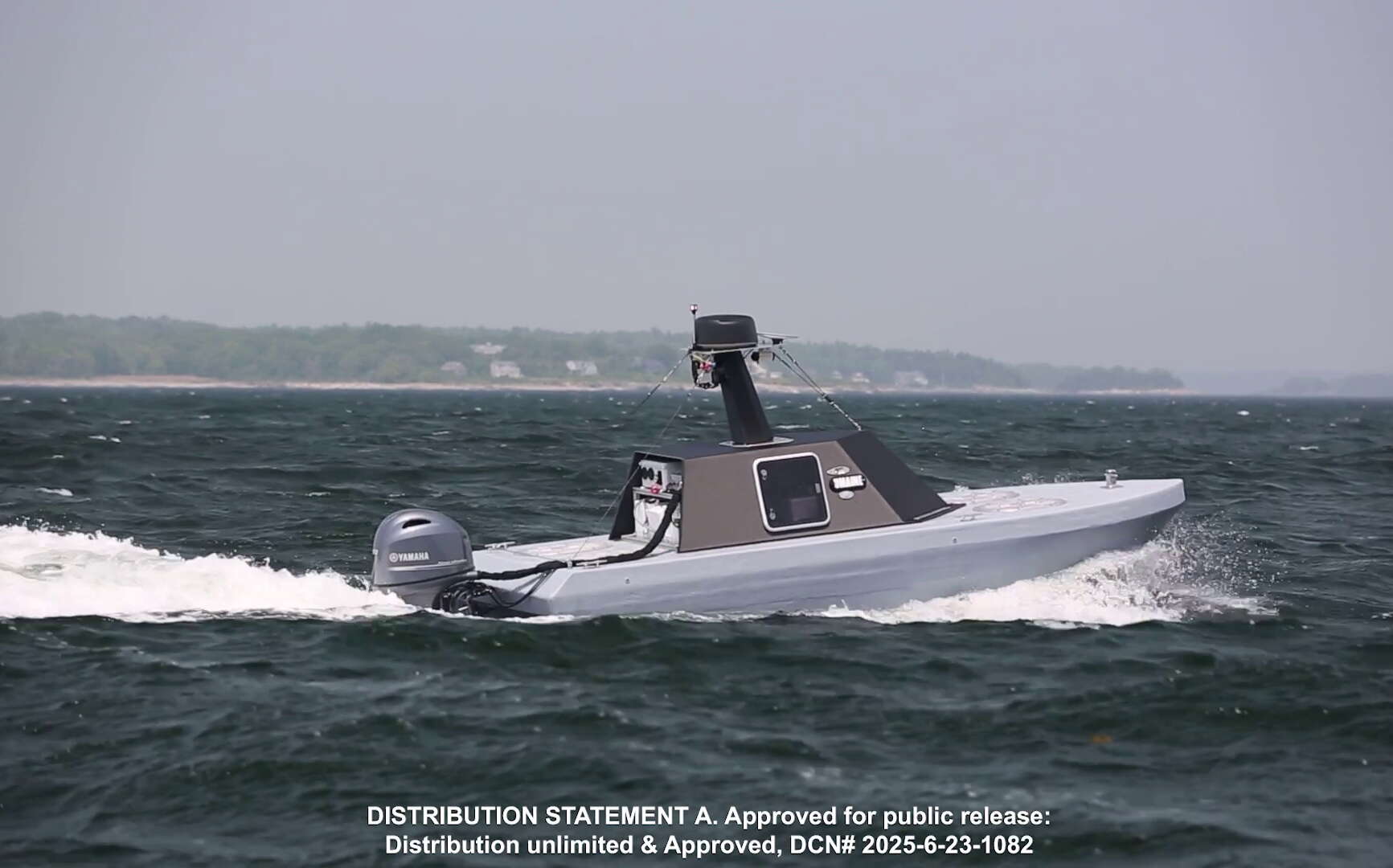 A boat moves on the water.