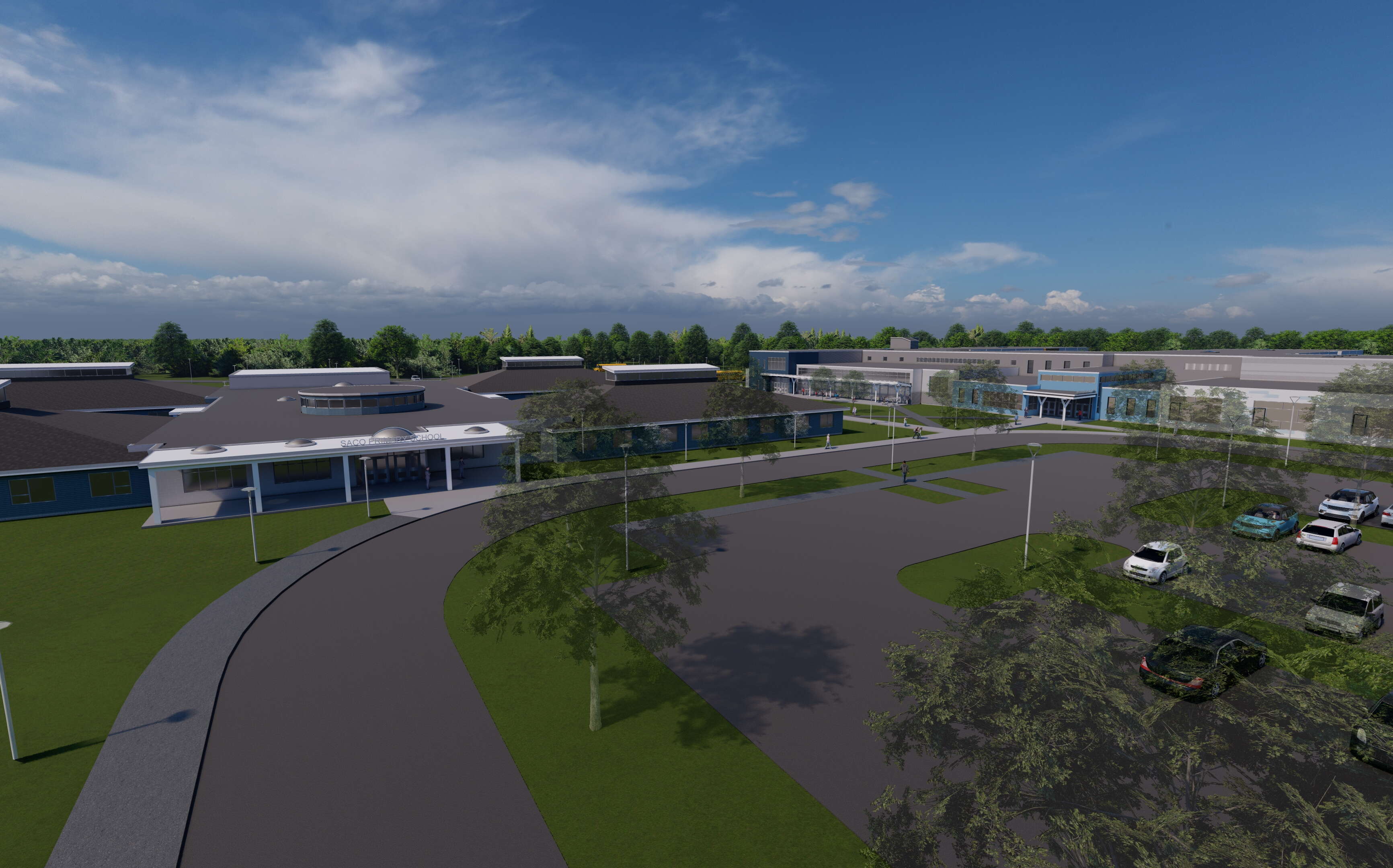 rendering of new school buildings