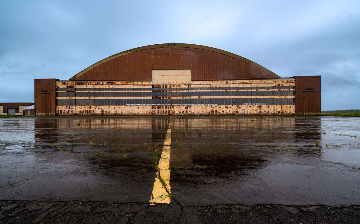 Arch hangar exterior