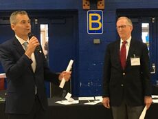 Glenn Cummings and James Erwin at the USM job fair.