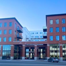 big brick building with lots of windows