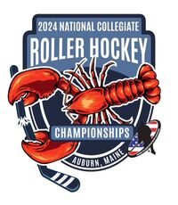 logo of lobster with broken hockey stick