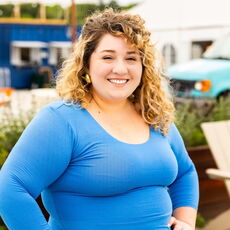 Women in blue dress