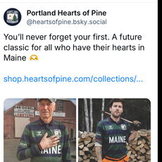 Hearts of Pine social media post about new team jersey