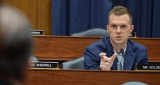 Rep. Jared Golden speaking at a hearing