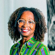 Marcia Minter standing in gallery