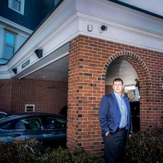 Andrew Silsby at a bank branch